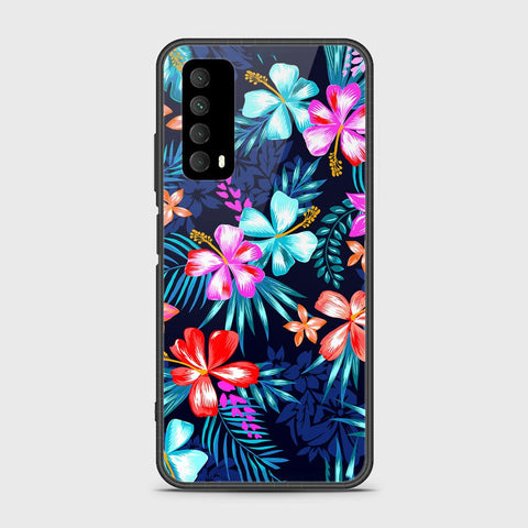 Huawei Psmart 2021 Cover- Floral Series - HQ Ultra Shine Premium Infinity Glass Soft Silicon Borders Case