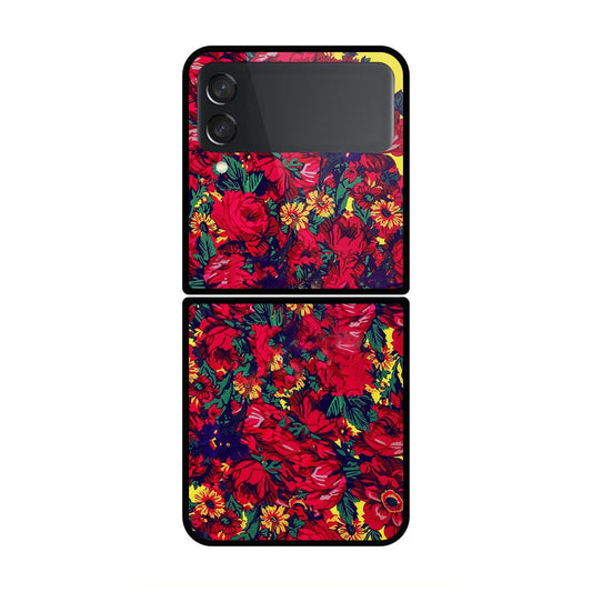 Samsung Galaxy Z Flip 3 5G Cover- Floral Series - HQ Premium Shine Durable Shatterproof Case