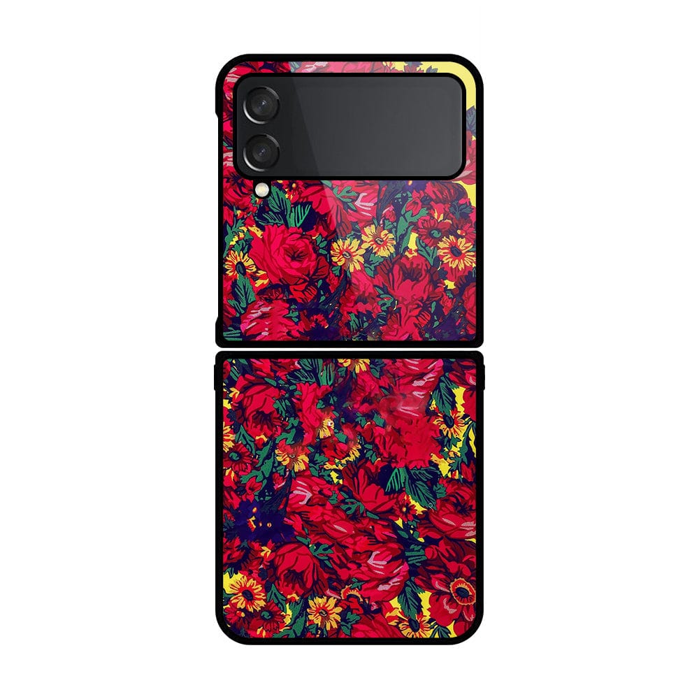 Samsung Galaxy Z Flip 4 5G Cover- Floral Series - HQ Premium Shine Durable Shatterproof Case - Soft Silicon Borders