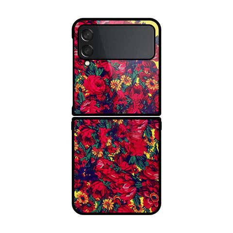 Samsung Galaxy Z Flip 4 5G Cover- Floral Series - HQ Premium Shine Durable Shatterproof Case - Soft Silicon Borders