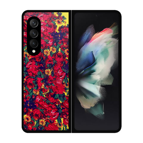 Samsung Galaxy Z Fold 3 5G Cover- Floral Series - HQ Premium Shine Durable Shatterproof Case - Soft Silicon Borders