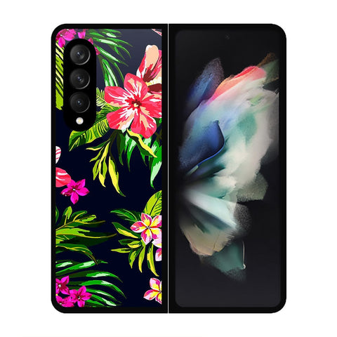 Samsung Galaxy Z Fold 3 5G Cover- Floral Series - HQ Premium Shine Durable Shatterproof Case - Soft Silicon Borders