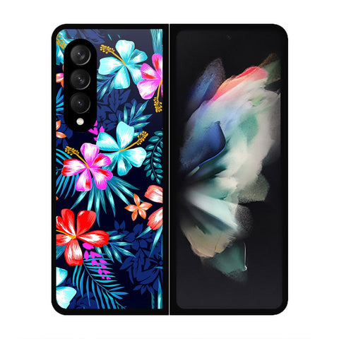 Samsung Galaxy Z Fold 3 5G Cover- Floral Series - HQ Premium Shine Durable Shatterproof Case - Soft Silicon Borders