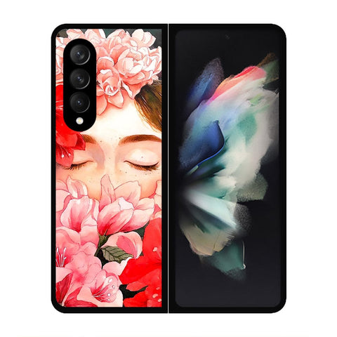 Samsung Galaxy Z Fold 3 5G Cover- Floral Series - HQ Premium Shine Durable Shatterproof Case - Soft Silicon Borders