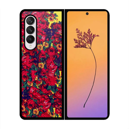 Samsung Galaxy Z Fold 4 5G Cover - Floral Series - HQ Premium Shine Durable Shatterproof Case - Soft Silicon Borders