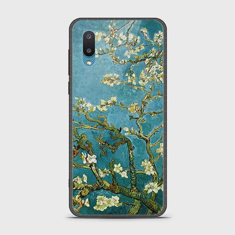 Samsung Galaxy A02 Cover - Floral Series 2 - HQ Ultra Shine Premium Infinity Glass Soft Silicon Borders Case