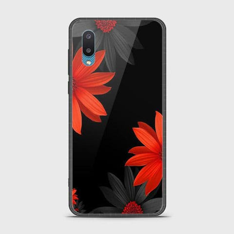 Samsung Galaxy A02 Cover - Floral Series 2 - HQ Ultra Shine Premium Infinity Glass Soft Silicon Borders Case