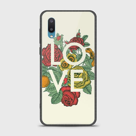 Samsung Galaxy A02 Cover - Floral Series 2 - HQ Ultra Shine Premium Infinity Glass Soft Silicon Borders Case