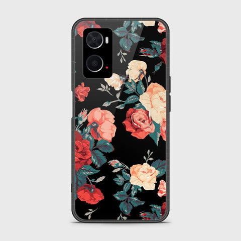 Oppo A76 Cover- Floral Series 2 - HQ Ultra Shine Premium Infinity Glass Soft Silicon Borders Case