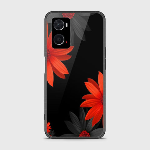 Oppo A76 Cover- Floral Series 2 - HQ Ultra Shine Premium Infinity Glass Soft Silicon Borders Case