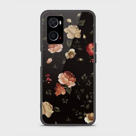 Oppo A76 Cover- Floral Series 2 - HQ Ultra Shine Premium Infinity Glass Soft Silicon Borders Case