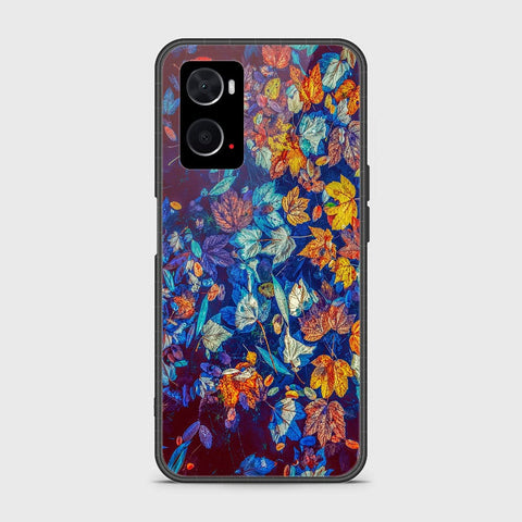 Oppo A76 Cover- Floral Series 2 - HQ Ultra Shine Premium Infinity Glass Soft Silicon Borders Case