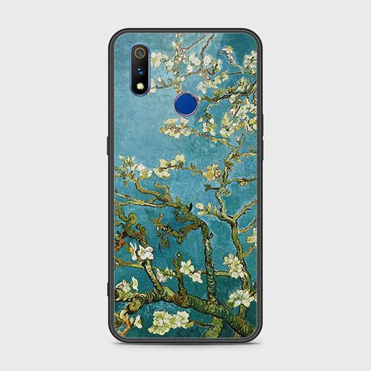 Realme 3 Cover - Floral Series 2 - HQ Ultra Shine Premium Infinity Glass Soft Silicon Borders Case