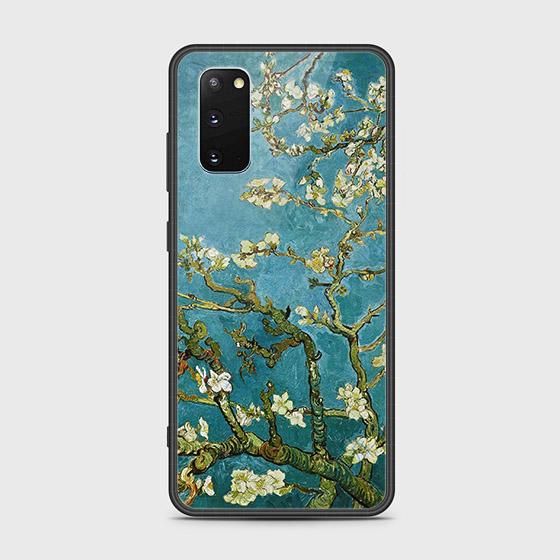 Samsung Galaxy S20 Cover - Floral Series 2 - D77 - HQ Ultra Shine Premium Infinity Glass Soft Silicon Borders Case ( Fast Delivery )