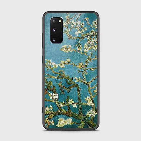Samsung Galaxy S20 Cover - Floral Series 2 - D77 - HQ Ultra Shine Premium Infinity Glass Soft Silicon Borders Case ( Fast Delivery )