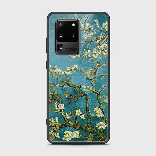 Samsung Galaxy S20 Ultra Cover - Floral Series 2 - HQ Ultra Shine Premium Infinity Glass Soft Silicon Borders Case