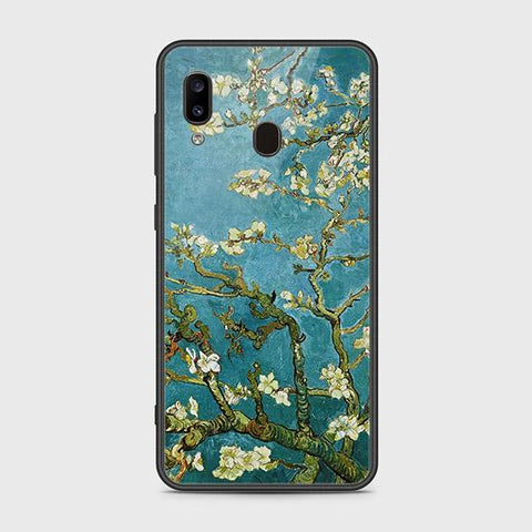 Samsung Galaxy A20 Cover - Floral Series 2 - HQ Ultra Shine Premium Infinity Glass Soft Silicon Borders Case