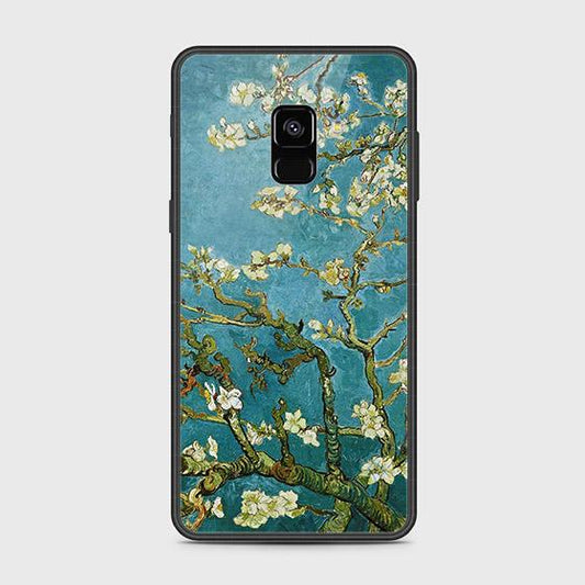 Samsung Galaxy A8 2018 Cover - Floral Series 2 - HQ Ultra Shine Premium Infinity Glass Soft Silicon Borders Case