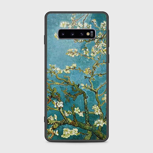 Samsung Galaxy S10 Cover - Floral Series 2 - HQ Ultra Shine Premium Infinity Glass Soft Silicon Borders Case