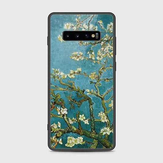 Samsung Galaxy S10 Plus Cover - Floral Series 2 - HQ Ultra Shine Premium Infinity Glass Soft Silicon Borders Case