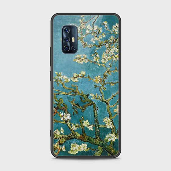 Vivo V17 Cover - Floral Series 2 - HQ Ultra Shine Premium Infinity Glass Soft Silicon Borders Case