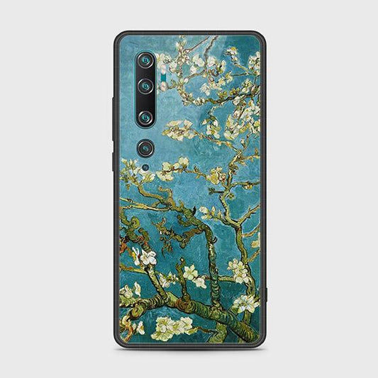 Xiaomi Mi Note 10 Cover - Floral Series 2 - HQ Ultra Shine Premium Infinity Glass Soft Silicon Borders Case