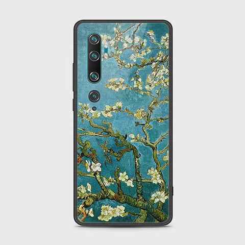 Xiaomi Mi Note 10 Cover - Floral Series 2 - HQ Ultra Shine Premium Infinity Glass Soft Silicon Borders Case