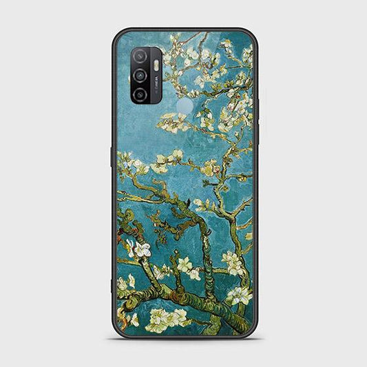 Oppo A53 Cover - Floral Series 2 - HQ Ultra Shine Premium Infinity Glass Soft Silicon Borders Case