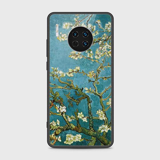 Huawei Mate 30 Cover - Floral Series 2 - HQ Ultra Shine Premium Infinity Glass Soft Silicon Borders Case