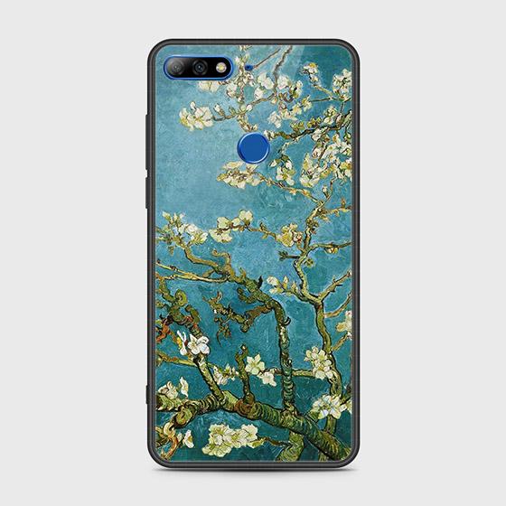 Huawei Y7 2018 Cover - Floral Series 2 - HQ Ultra Shine Premium Infinity Glass Soft Silicon Borders Case