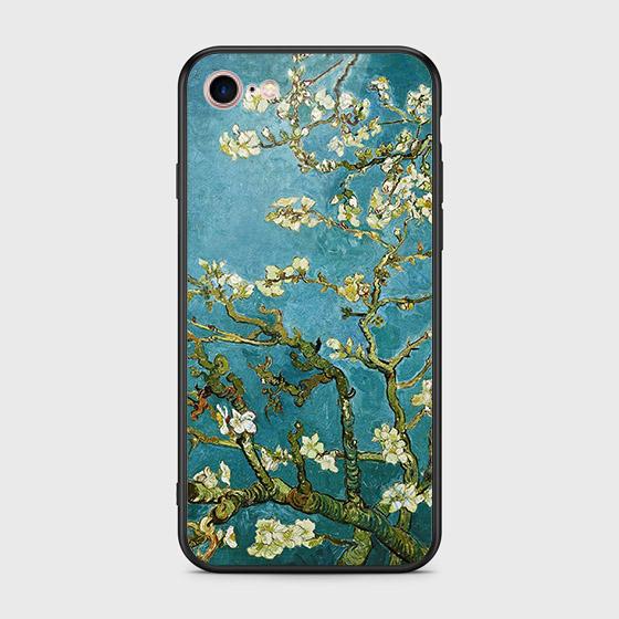 iPhone 8 / 7 Cover - Floral Series 2 - HQ Ultra Shine Premium Infinity Glass Soft Silicon Borders Case