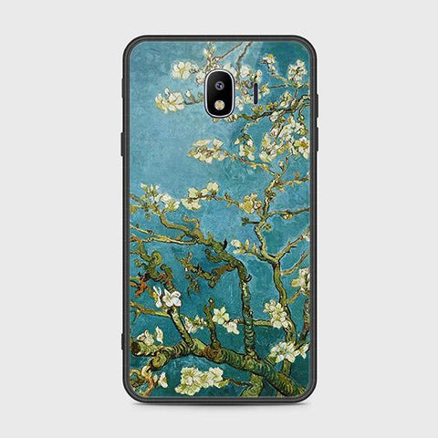 Samsung Galaxy J4 2018 Cover - Floral Series 2 - HQ Ultra Shine Premium Infinity Glass Soft Silicon Borders Case