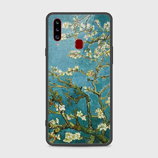 Samsung Galaxy A20s Cover - Floral Series 2 - HQ Ultra Shine Premium Infinity Glass Soft Silicon Borders Case