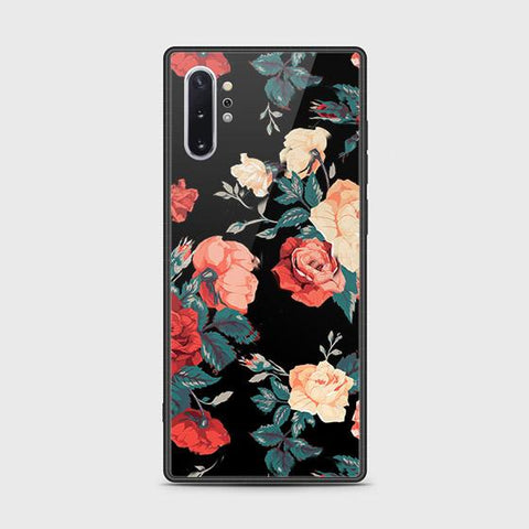 Samsung Galaxy Note 10 Plus Cover - Floral Series 2 - HQ Ultra Shine Premium Infinity Glass Soft Silicon Borders Case