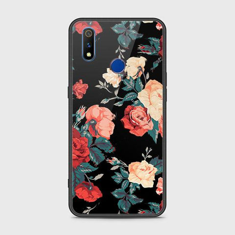 Realme 3 Cover - Floral Series 2 - HQ Ultra Shine Premium Infinity Glass Soft Silicon Borders Case