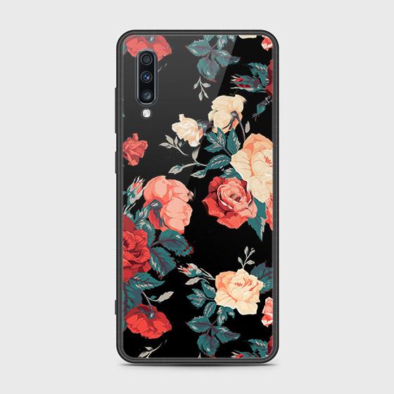 Samsung Galaxy A70 Cover - Floral Series 2 - D147 - HQ Ultra Shine Premium Infinity Glass Soft Silicon Borders Case ( Fast Delivery )