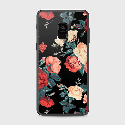 Samsung Galaxy A8 2018 Cover - Floral Series 2 - HQ Ultra Shine Premium Infinity Glass Soft Silicon Borders Case