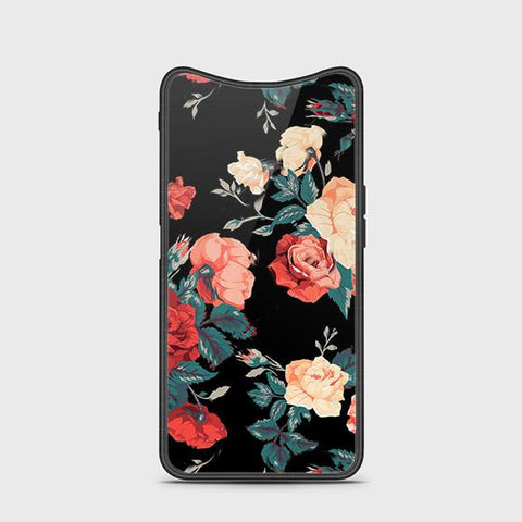 Oppo Find X Cover - Floral Series 2 - HQ Ultra Shine Premium Infinity Glass Soft Silicon Borders Case