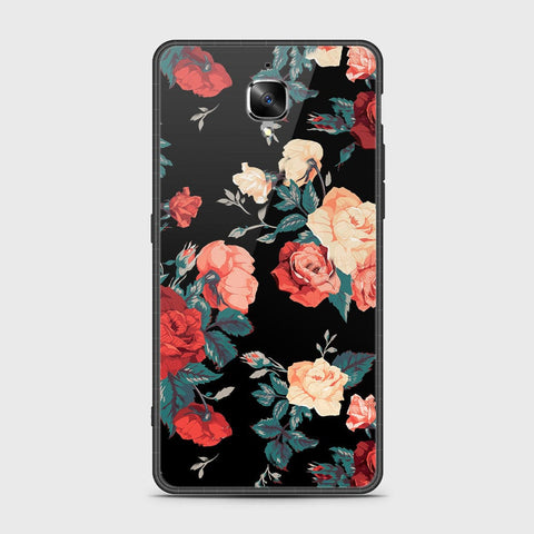 OnePlus 3 Cover- Floral Series 2 - HQ Ultra Shine Premium Infinity Glass Soft Silicon Borders Case