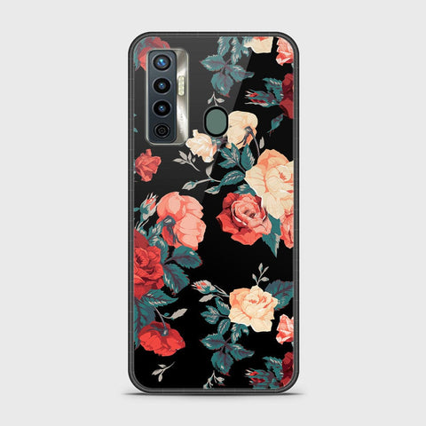 Tecno Camon 17 Cover - Floral Series 2 - HQ Ultra Shine Premium Infinity Glass Soft Silicon Borders Case