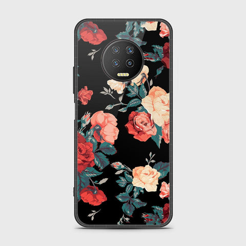 Infinix Note 7 Cover- Floral Series 2 - HQ Ultra Shine Premium Infinity Glass Soft Silicon Borders Case