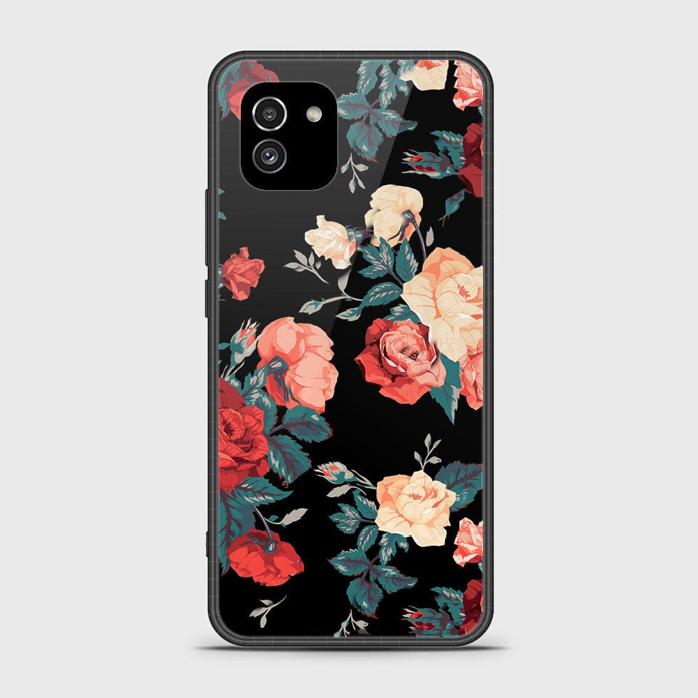 Samsung Galaxy A03 Cover- Floral Series 2 - HQ Ultra Shine Premium Infinity Glass Soft Silicon Borders Case