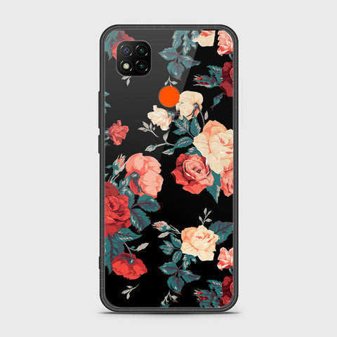Xiaomi Redmi 9C Cover- Floral Series 2 - HQ Ultra Shine Premium Infinity Glass Soft Silicon Borders Case