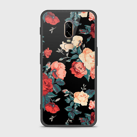 OnePlus 6 Cover- Floral Series 2 - HQ Ultra Shine Premium Infinity Glass Soft Silicon Borders Case