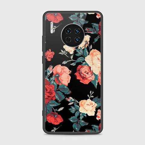 Huawei Mate 30 Cover - Floral Series 2 - HQ Ultra Shine Premium Infinity Glass Soft Silicon Borders Case