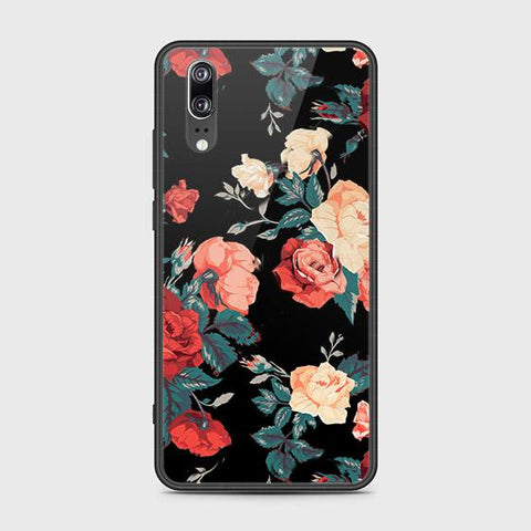 Huawei P20 Cover - Floral Series 2 - HQ Ultra Shine Premium Infinity Glass Soft Silicon Borders Case g10