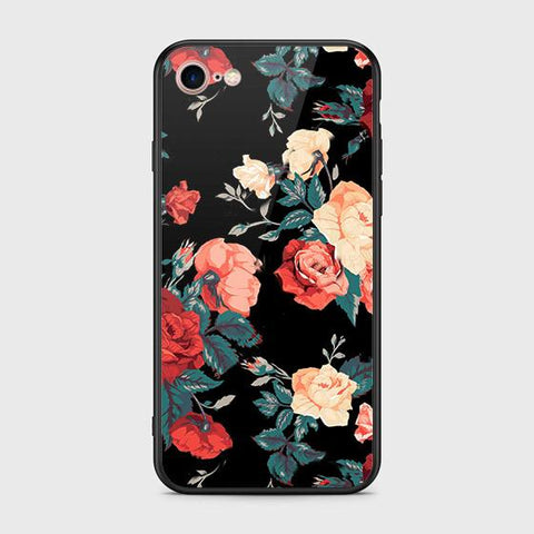 iPhone 8 / 7 Cover - Floral Series 2 - HQ Ultra Shine Premium Infinity Glass Soft Silicon Borders Case