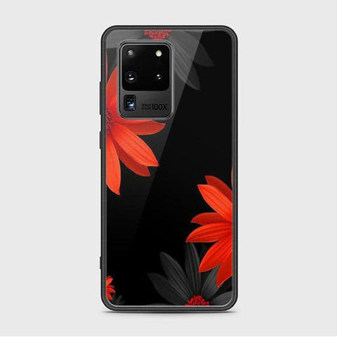 Samsung Galaxy S20 Ultra Cover - Floral Series 2 - HQ Ultra Shine Premium Infinity Glass Soft Silicon Borders Case