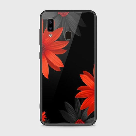 Samsung Galaxy A20 Cover - Floral Series 2 - HQ Ultra Shine Premium Infinity Glass Soft Silicon Borders Case