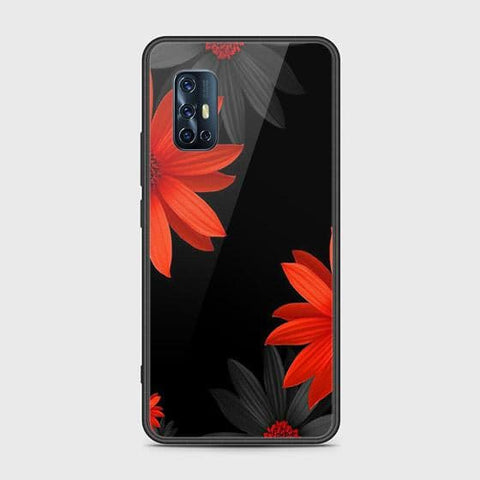 Vivo V17 Cover - Floral Series 2 - HQ Ultra Shine Premium Infinity Glass Soft Silicon Borders Case